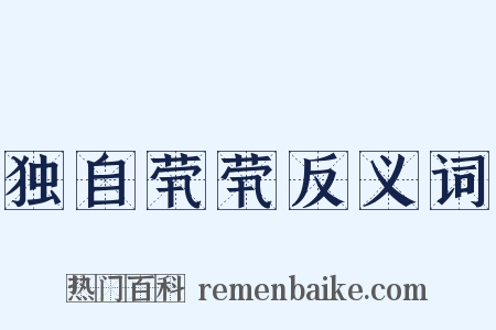 独自茕茕反义词是什么意思的图片